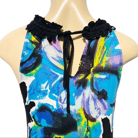 S Vintage INC International Concepts Floral Blue & Black Sequin Dress - Picture 9 of 14